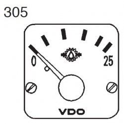 VDO Modulcockpit II - Instrument Module - Transmissie oiledruk 25 Bar - 12-24V