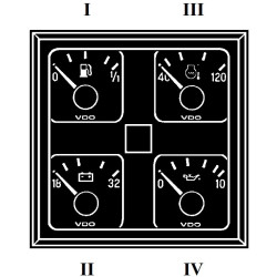110-008-980-013C VDO ModulCockpit II - 4 Units Instrument - 24V