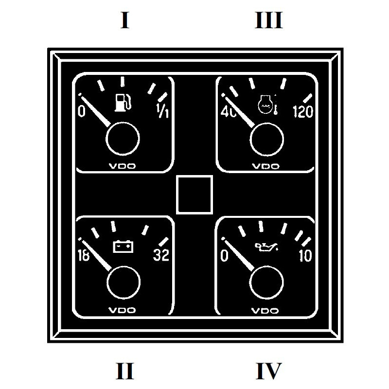 110-008-980-013C VDO ModulCockpit II - 4 Units Instrument - 24V