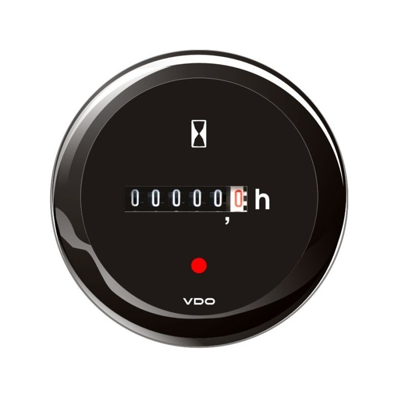 A2C59510874 Veratron ViewLine Hour Meter Black 52mm