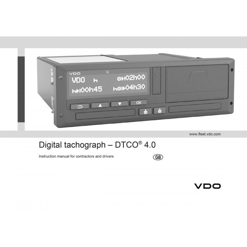 VDO DTCO Instruction manuals: A2C1991740029 VDO