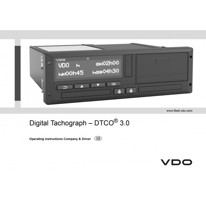 VDO DTCO Instruction manuals: A2C1387550029 VDO