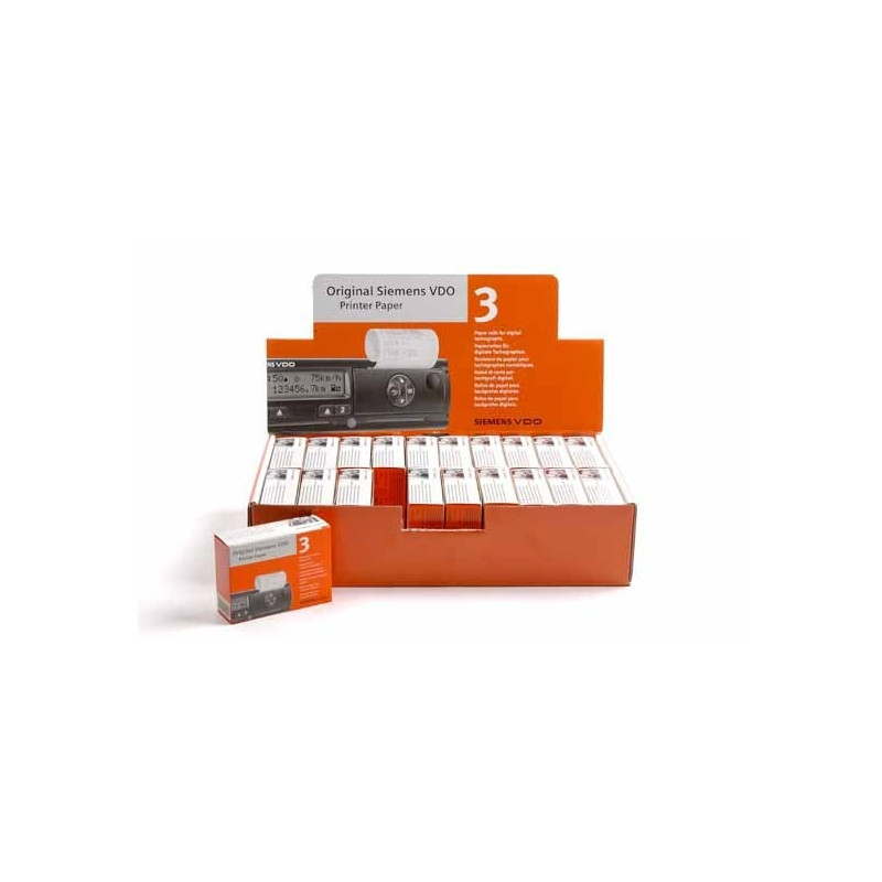1381-90030300X Continental VDO Tachograph Printer Paper 20 x 3 Rolls POS Dispenser