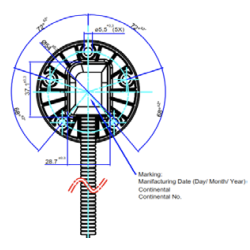 2910002234100 Continental VDO Ø54mm Stainless Steel 316 Pipe Float Contactless 350 mm - Empty-Full 90-1 Ohm