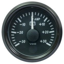 A2C3833090030 VDO SingleViu 0247 Ammeter 30A Black 52mm White Illuminated Red Pointer