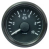 A2C3833450030 VDO SingleViu 1402 Brake Pressure 10Bar Black 52mm White Illuminated Red Pointer