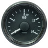 A2C3832710030 VDO SingleViu 1402 Brake Pressure 16Bar Black 52mm White Illuminated Red Pointer