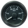 A2C3832730030 VDO SingleViu 1402 Brake Pressure 250PSI Black 52mm White Illuminated Red Pointer