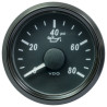 A2C3833190030 VDO SingleViu 0248 Engine Oil Pressure 80PSI Black 52mm White Illuminated Red Pointer