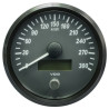 A2C3832830030 VDO SingleViu Speedometer 300 Km/h Black 100mm White Illuminated Red Pointer