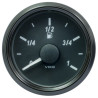 A2C3833100032 VDO SingleViu 0245 Fuel Level 3-180 Ohm Black 52mm Amber Illuminated Red Pointer