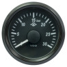 A2C3832720032 VDO SingleViu 1167 Transmission oil pressure 30Bar Black 52mm Amber Illuminated Red Pointer