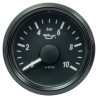 A2C3832690032 VDO SingleViu 0248 Engine Oil Pressure 10Bar Black 52mm Amber Illuminated Red Pointer