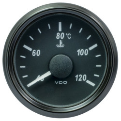 A2C3833320032 VDO SingleViu 0246 Cooling Water Temperature 120°C Black 52mm Amber Illuminated Red Pointer