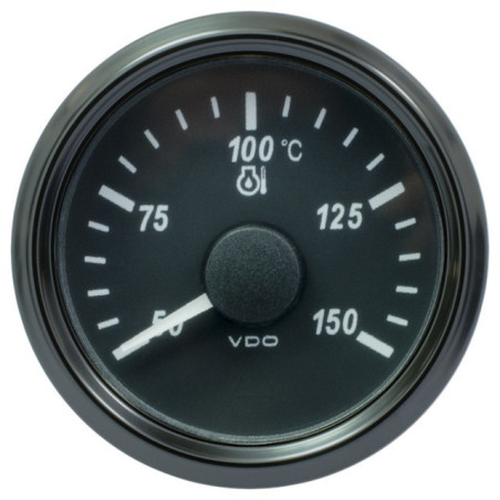 A2C3833390032 VDO SingleViu 1375 Engine Oil Temperature 150°C Black 52mm Amber Illuminated Red Pointer