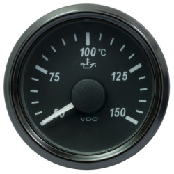 A2C3833380032 VDO SingleViu 2426 Engine Oil Temperature 150°C Black 52mm Amber Illuminated Red Pointer