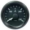 A2C3833340032 VDO SingleViu 0246 Cooling Water Temperature 250°F Black 52mm Amber Illuminated Red Pointer