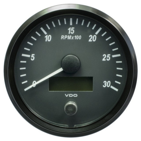 A2C3832810032 VDO SingleViu Tachometer 3,000 RPM Black 100mm Amber Illuminated Red Hand