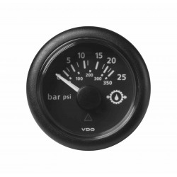 A2C59514136 Veratron ViewLine - 52mm Black Transmission Oil Pressure 25Bar-350PSI - 12-24V DLRB