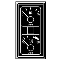 110-008-981-014C 10 Units VDO ModulCockpit II - 2 Units Instrument Fuel Level and Temperature - 24V