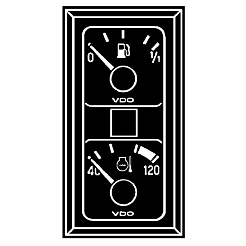 110-008-981-014C 10 Units VDO ModulCockpit II - 2 Units Instrument Fuel Level and Temperature - 24V