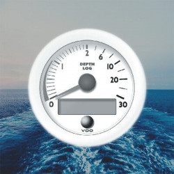 VDO OceanLine Kombi Log/Tiefenmesser 0-30m Weiss 85mm