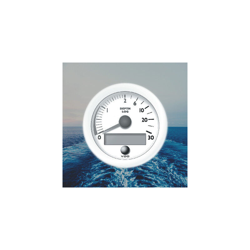 N01-612-006 VDO OdeanLine Kombi Depth Gauge 0-30m Log/Depth White 85mm