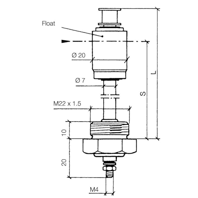 VDO Liquid Level Switch Linear Type Diesel 145mm