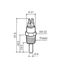 X10-232-001-006P VDO Temperature Switch 96°C - 1/2-14 NPTF