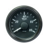 A2C3833230030 VDO SingleViu 0248 Engine Oil Pressure 80PSI Black 52mm White Illuminated Red Pointer