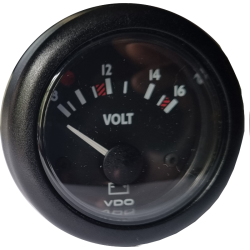 N02-410-812 VDO OceanLine Voltmeter 8-16V Black 52mm