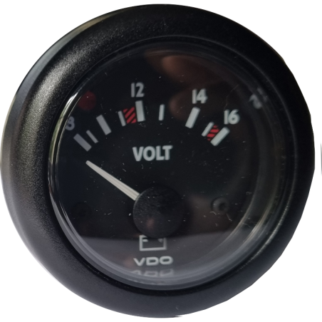 N02-410-812 VDO OceanLine Voltmeter 8-16V Black 52mm