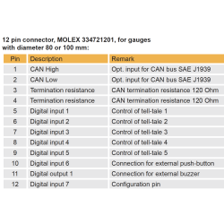 2910000484300 VDO SingleViu Connection Cable 12-pin Molex