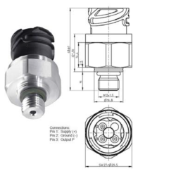 365-100-016-121K VDO EPS Pressure Sensor 16 Bar – M12