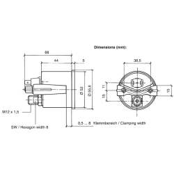 150-015-001K VDO Cockpit Vision Pressure Gauge 0 to 3Bar 52mm