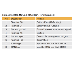 2910000484200P Connector 8-pin Molex for VDO SingleViu