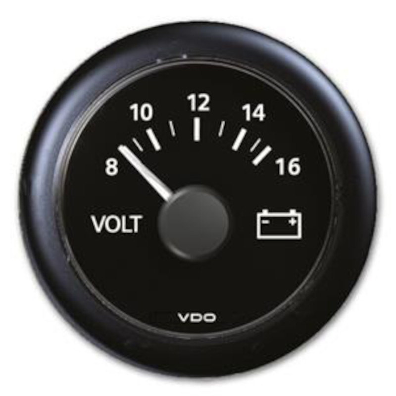 A2C59512545 Veratron ViewLine Voltmeter 8-16V Black 52mm