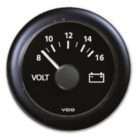 A2C59512545 Veratron ViewLine Voltmeter 8-16V Black 52mm