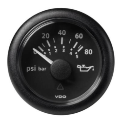 A2C59514128 Veratron ViewLine Engine Oil Pressure 80PSI Black 52mm