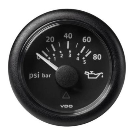 A2C59514128 Veratron ViewLine Engine Oil Pressure 80PSI Black 52mm