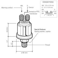 360-081-064-003C VDO Pressure Sensor 0-5 Bar - M18