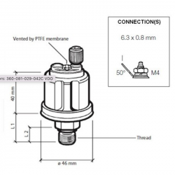 capteurs Surveillance Du Moteur: 362-081-003-001C VDO