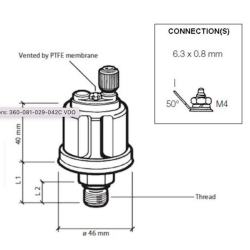 362-081-003-001C VDO (DS) Pressure sensor 0-5 Bar - 1/8-27 NPTF