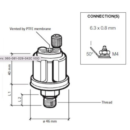 362-081-003-001C VDO (DS) Pressure sensor 0-5 Bar - 1/8-27 NPTF