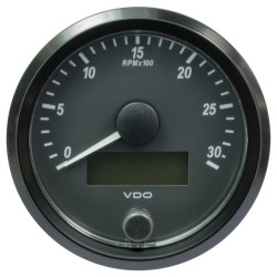 A2C3832980002 VDO SingleViu Tachometer CANBus 3,000 RPM Black 80mm
