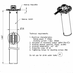 Sensores de tubo de combustible de 54 mm: A2C1750190001 VDO