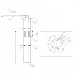 Capteurs à tube de carburant de 54 mm: ES-224-011-0500G VDO