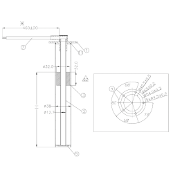 ES-224-011-0200G VDO Ø54mm Stainless Steel 316 Tube Float Contactless 200 mm - Empty-Full 0-180 Ohm