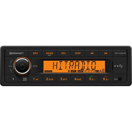 VDO TRW312UB-OR 12V Radio RDS USB MP3 WMA Bluetooth Orange Backlight
