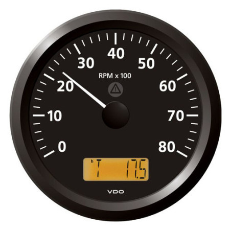 A2C59512418 Veratron ViewLine Tachometer 8,000 RPM Black 110mm